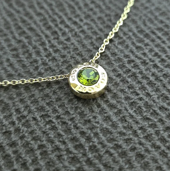 Coach Raised Gold💛 Slider Disc💿 Pendant Necklace - NIB - Picture 8 of 16